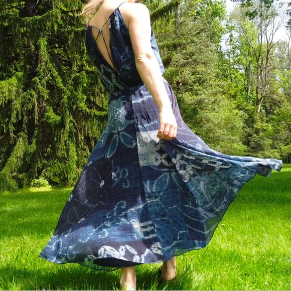 Ralph Lauren Genuine Silk Georgette Sea Flowy Maxi dress Polo Ralph Lauren Maxi - Picture 13 of 17